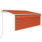 Preview: Markise Automatisch Einziehbar mit Volant 3x2,5 m Orange Braun