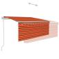 Preview: Markise Automatisch Einziehbar mit Volant 3x2,5 m Orange Braun