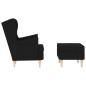 Preview: Sessel mit Fußhocker Schwarz Stoff