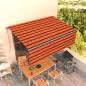 Preview: ARDEBO.de - Markise Manuell Einziehbar mit Rollo 4,5x3 m Orange Braun