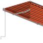 Preview: Markise Manuell Einziehbar mit Rollo 4,5x3 m Orange Braun