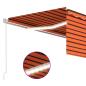 Preview: Markise Manuell Einziehbar mit Rollo & LED 4,5x3 m Orange Braun