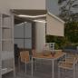 Preview: ARDEBO.de - Markise Manuell Einziehbar mit Rollo LED 3,5x2,5 m Creme