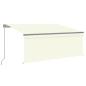 Preview: Markise Manuell Einziehbar mit Rollo LED 3,5x2,5 m Creme