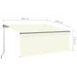 Preview: Markise Manuell Einziehbar mit Rollo LED 3,5x2,5 m Creme