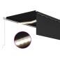 Preview: Markise Manuell Einziehbar mit Rollo & LED 5x3 m Anthrazit