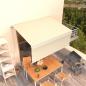 Preview: ARDEBO.de - Markise Manuell Einziehbar mit Rollo 3x2,5 m Creme