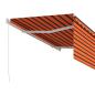 Preview: Markise Manuell Einziehbar mit Rollo 3x2,5 m Orange Braun