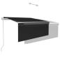 Preview: Markise Automatisch Einziehbar mit Volant 3x2,5 m Anthrazit