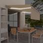 Preview: ARDEBO.de - Markise Manuell Einziehbar mit Rollo & LED 4x3 m Creme