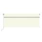 Preview: Markise Manuell Einziehbar mit Rollo & LED 4x3 m Creme