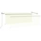 Preview: Markise Manuell Einziehbar mit Rollo & LED 4x3 m Creme