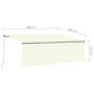 Preview: Markise Manuell Einziehbar mit Rollo & LED 4x3 m Creme