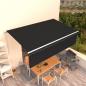 Preview: ARDEBO.de - Markise Manuell Einziehbar mit Rollo 5x3 m Anthrazit