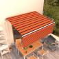 Preview: ARDEBO.de - Markise Automatisch Einziehbar mit Volant 4,5x3m Orange & Braun