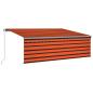 Preview: Markise Manuell Einziehbar mit Rollo 4x3 m Orange & Braun