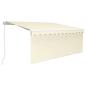 Preview: Markise Manuell Einziehbar mit Rollo & LED 3,5x2,5 m Creme