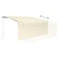 Preview: Markise Manuell Einziehbar mit Rollo & LED 3,5x2,5 m Creme