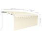 Preview: Markise Manuell Einziehbar mit Rollo & LED 3,5x2,5 m Creme