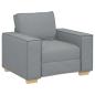 Preview: Sofa Stuhl Hellgrau 60 cm Stoff