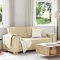 Preview: ARDEBO.de - 2-Sitzer Sofa Creme 140 cm Stoff