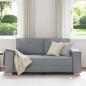 Preview: 2-Sitzer Sofa Hellgrau 140 cm Stoff
