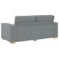 Preview: 2-Sitzer Sofa Hellgrau 140 cm Stoff