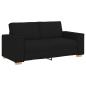 Preview: 2-Sitzer Sofa Schwarz 140 cm Stoff