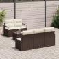 Preview: ARDEBO.de - 6-teiliges Garten-Sofaset mit Kissen Braun Poly Rattan