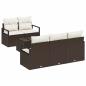 Preview: Sofa Set mit Kissen 6 pcs Braun und Creme Poly Rattan
