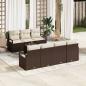 Preview: ARDEBO.de - 8-teiliges Garten Sofa Set mit Kissen Braun Poly Rattan