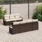 Preview: 8-teiliges Garten Sofa Set mit Kissen Braun Poly Rattan