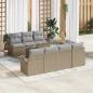 Preview: ARDEBO.de - 8-teiliges Garten Sofaset Beige Poly Rattan