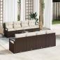 Preview: ARDEBO.de - 9-teiliges Garten Sofa Set mit Kissen Braun Poly Rattan