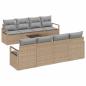 Preview: 9-teiliges Garten Sofa Set mit Kissen Beige Poly Rattan