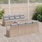 Preview: 9-teiliges Garten Sofa Set mit Kissen Beige Poly Rattan