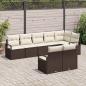 Preview: ARDEBO.de - 8-teiliges Garten-Sofa-Set mit Kissen Braun Poly-Rattan