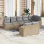 Preview: ARDEBO.de - 9-teiliges Garten-Sofa-Set mit Kissen Schwarz Poly Rattan