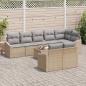 Preview: 9-teiliges Garten-Sofa-Set mit Kissen Schwarz Poly Rattan
