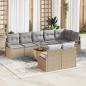 Preview: ARDEBO.de - 9-teiliges Garten-Sofa-Set mit Kissen Beige Poly Rattan Akazie