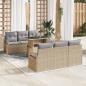Preview: ARDEBO.de - 7-teiliges Garten Sofa Set mit Kissen Beige Poly Rattan