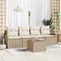 Preview: ARDEBO.de - 5-teiliges Garten Sofa Set mit Kissen Beiges Poly Rattan