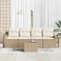 Preview: 5-teiliges Garten Sofa Set mit Kissen Beiges Poly Rattan