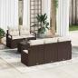 Preview: ARDEBO.de - 6-teiliges Garten Sofa Set mit Kissen Braun Poly Rattan