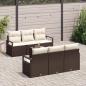 Preview: 7-teiliges Garten-Sofa-Set mit Kissen in Braun aus Poly-Rattan