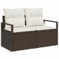 Preview: 7-teiliges Garten-Sofa-Set mit Kissen in Braun aus Poly-Rattan