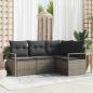 Preview: ARDEBO.de - Sofa Set 4 stk. Grau Poly-Rattan