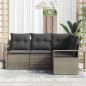 Preview: Sofa Set 4 stk. Grau Poly-Rattan