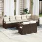 Preview: ARDEBO.de - 8-teiliges Garten Sofa Set mit Kissen Grau Poly Rattan