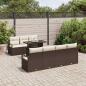 Preview: 8-teiliges Garten Sofa Set mit Kissen Braun Poly Rattan